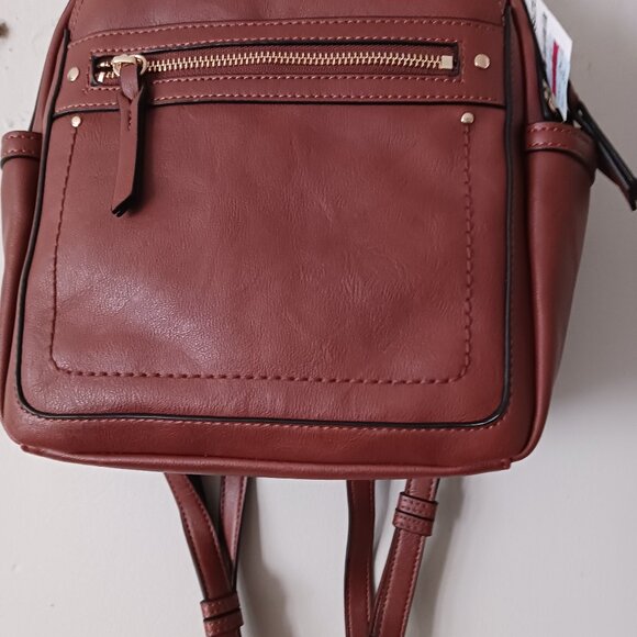 INC International Concepts Red Backpack Faux-leather  Handbag - Picture 1 of 7
